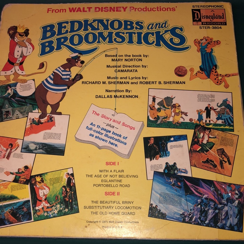 Vintage Disneyland Record 1971 Walt Disney's Bedknobs & Broomsticks - Picture 4 of 5